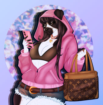 Semi flat colour Y2K pup gift